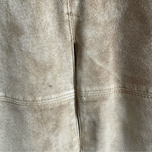 Eddie Bauer Vintage Suede Genuine Leather Tan Maxi Skirt Size 12 - Picture 10 of 15